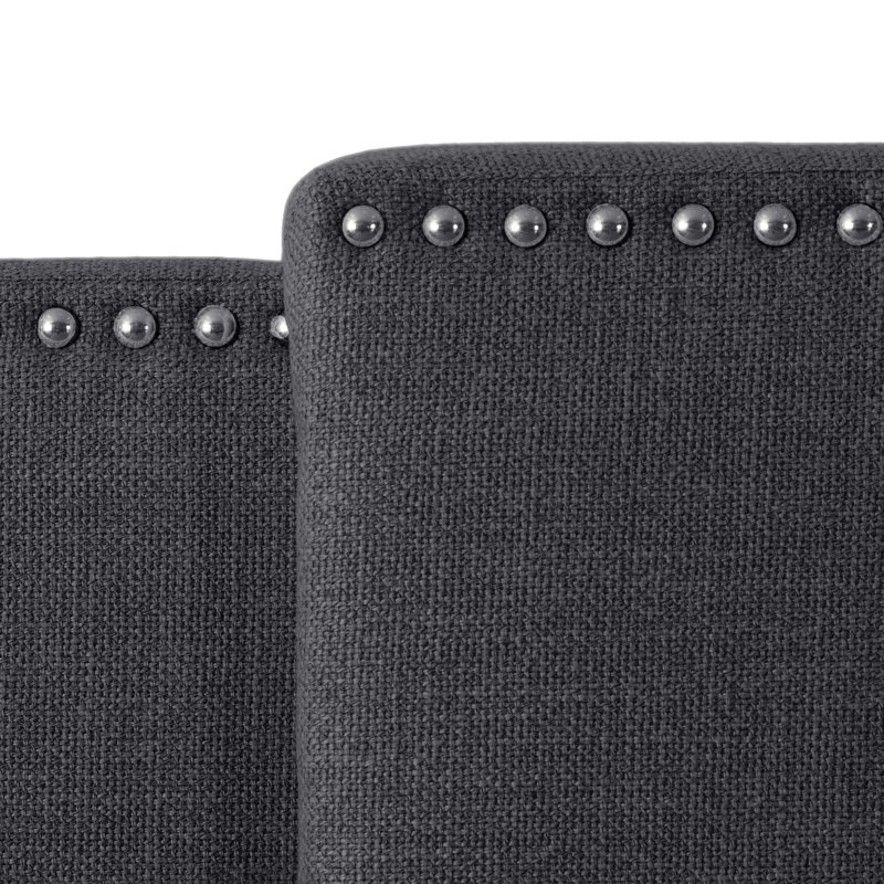 Carlsen Upholstered Adjustable Panel Headboard, Dark Grey