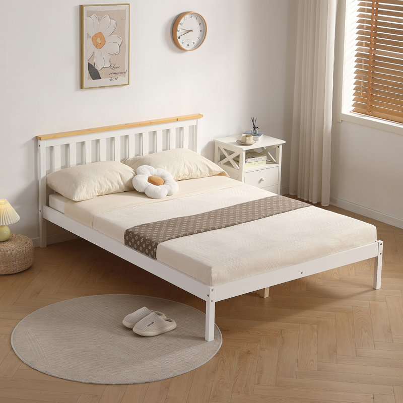 Shane Solid Wood Bed, Single (3'), White