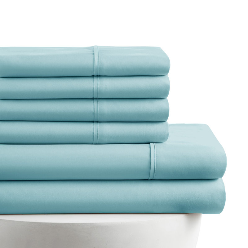 Ensemble de draps en micro-fibre, Ensemble de draps pour taille de lit grand avec un, Aqua