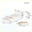 Lit plateforme moderne double avec bureau et rangements intégrés, tête de lit large, tiroirs au pied du lit, étagères latérales, lit blanc pour enfants et adolescents