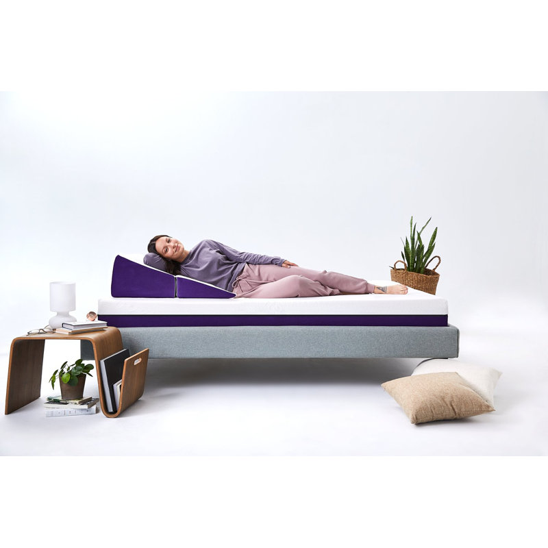 Polysleep Wedge Pillow With Kulkote Cooling Layer - 100% Made In Canada With Antimicrobial Hybrid Foam - For Sleep Apnea, Acid Reflux, Snoring