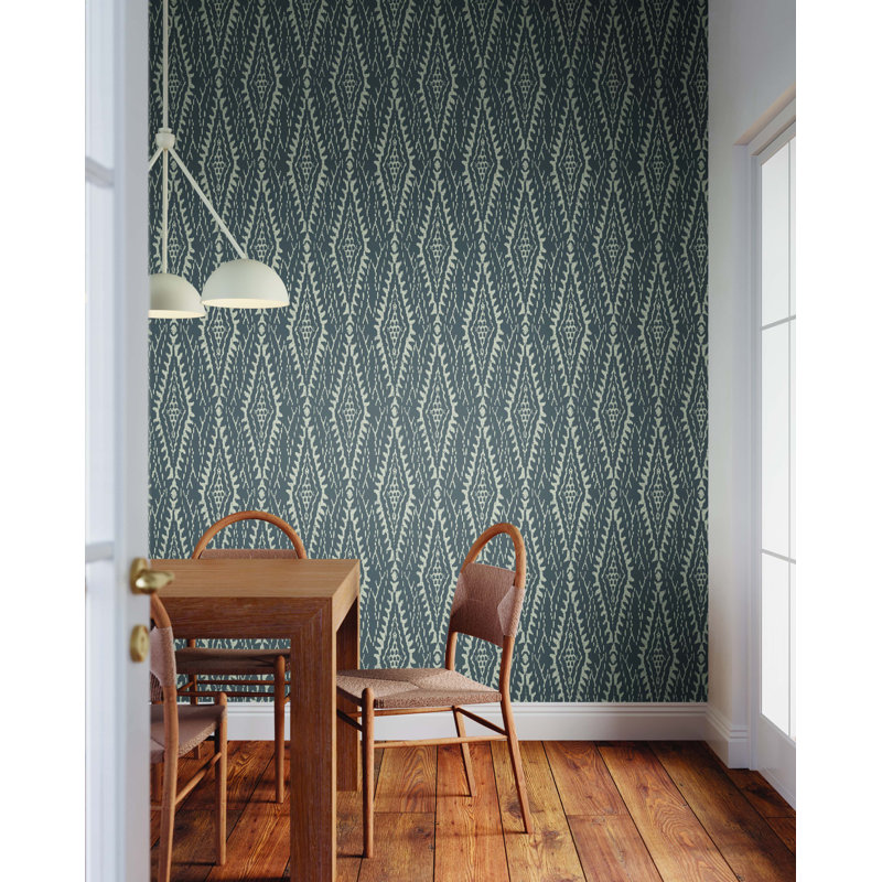 Rousseau Geometric Wallpaper Roll, Charcoal