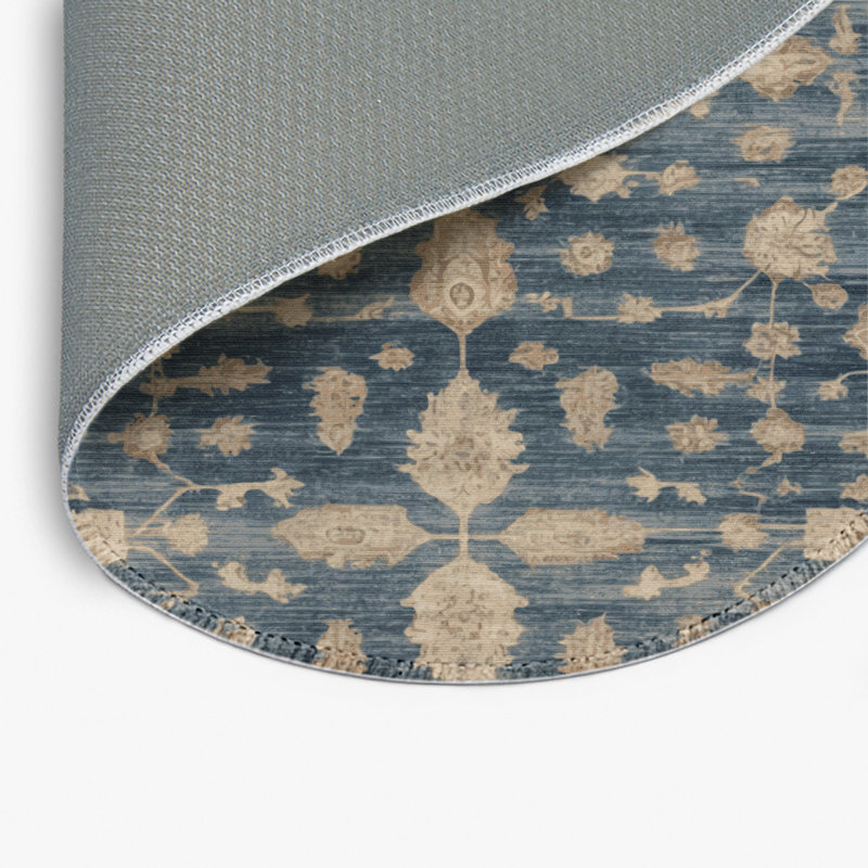Tapis d'intérieur et d'extérieur surteint beige, Rond 5 pi