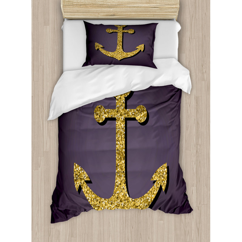 Coastal Polyester Duvet Cover, Twin Duvet Cover + 1 Standard Sham