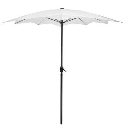 Parasol de patio extérieur 8,85 pi avec manivelle blanc