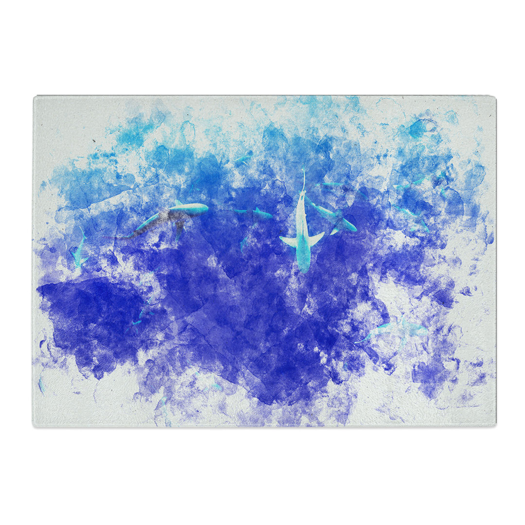 Tempered Glass Oahu Sharks Chopping Board