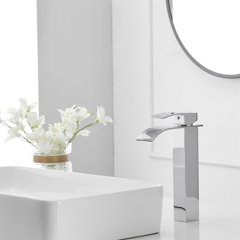 Robinet de salle de bains monotrou avec ensemble de drainage, Chrome