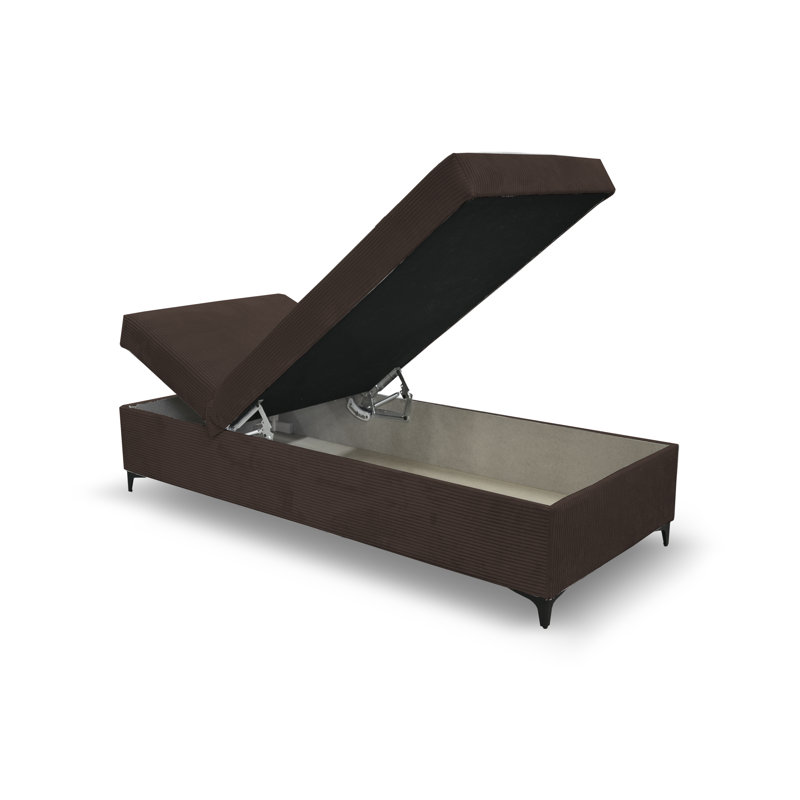 Obla Upholstered Chaise Lounge, Black Brown