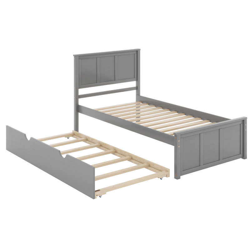 Lit plateforme avec couchette Tamio, Gris