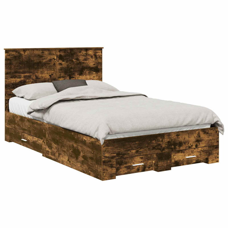 Bed, Small Double (4'), Smoked Oak