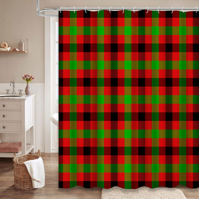 Rideau de douche de Noël avec 12 crochets