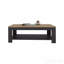 Table basse moderne en chêne naturel avec tablette de rangement ouverte