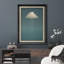 Nuage minimal sur fond bleu, décoration murale moderne, impression sur toile encadrée-796009212-796009202