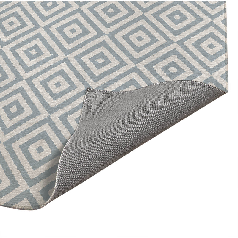 Ikat Eye Indoor Doormat, 36" W x 60" L, Slate Blue