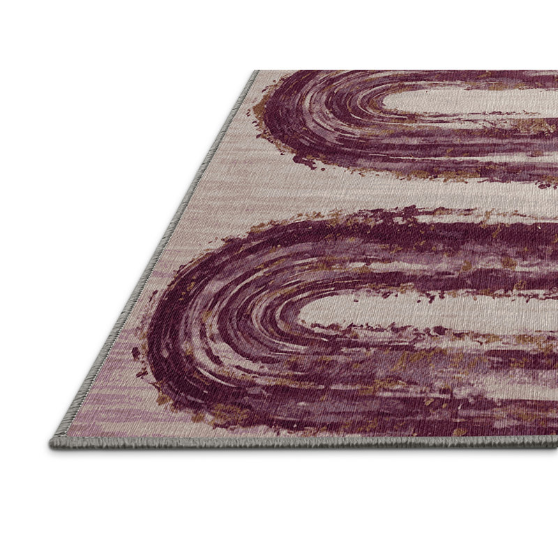 Tapis gris lavable à la machine, Rond 7 pi