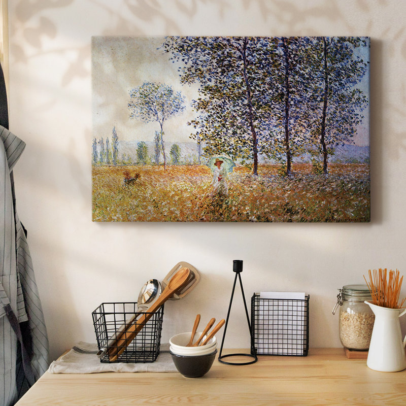 Peupliers dans la lumière du soleil par Monet-Gallery, toile tendue, H 40 po x l 60 po