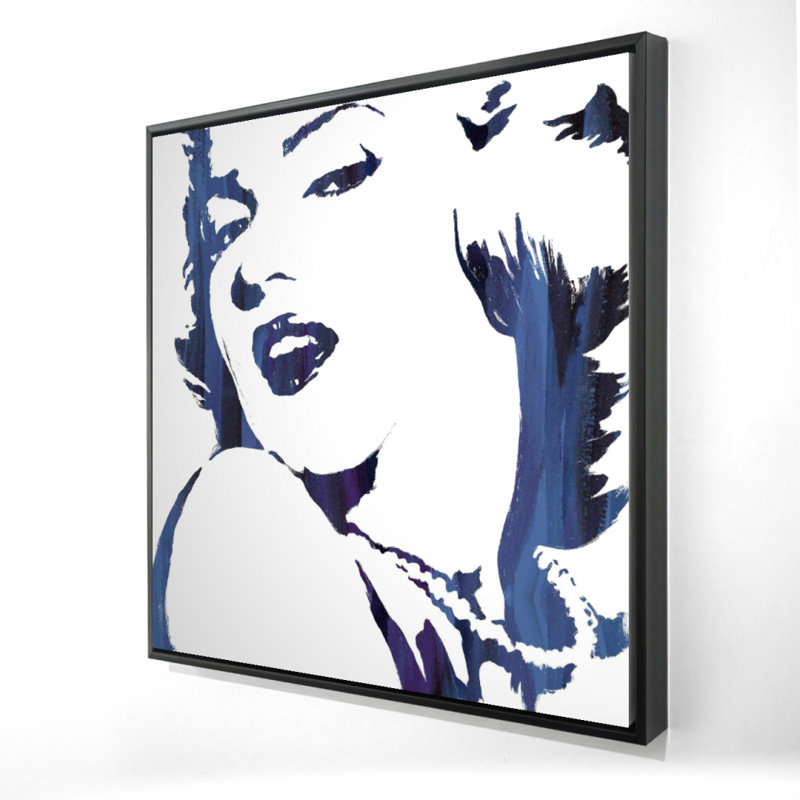Marilyn Monroe en bleu - Art sur toile encadrée pour la décoration intérieure