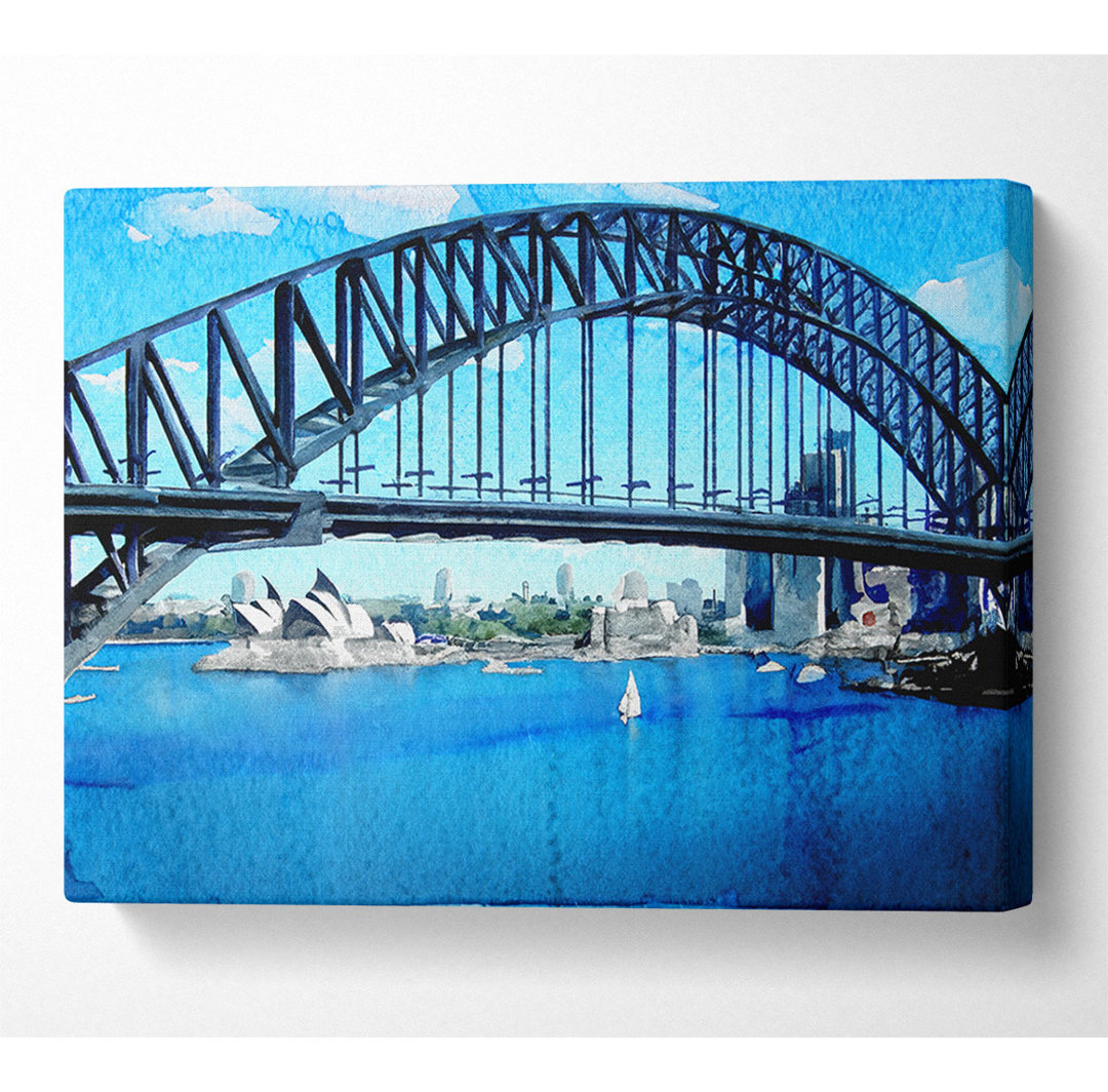 Sydney Harbour Bridge Opera House View Colour - Kunstdrucke auf Leinwand