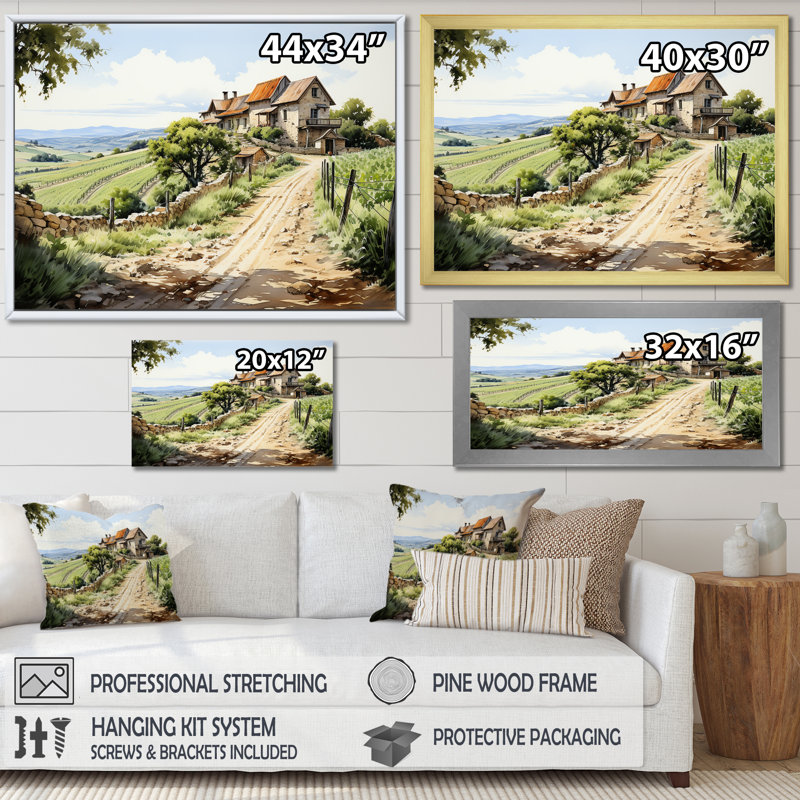 «Vineyard Scenery Beauty II», reproduction sur toile, H 12 po x l 20 po x P 1 po, Toile tendue