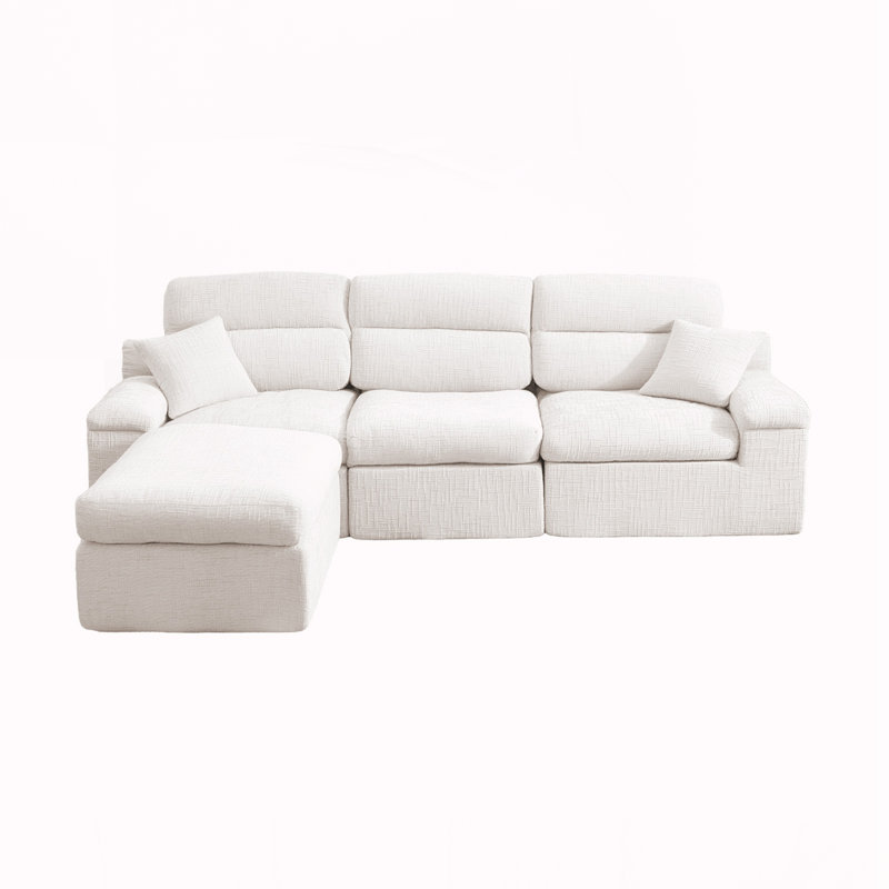 Canapé d'angle avec dossier haut,, Beige