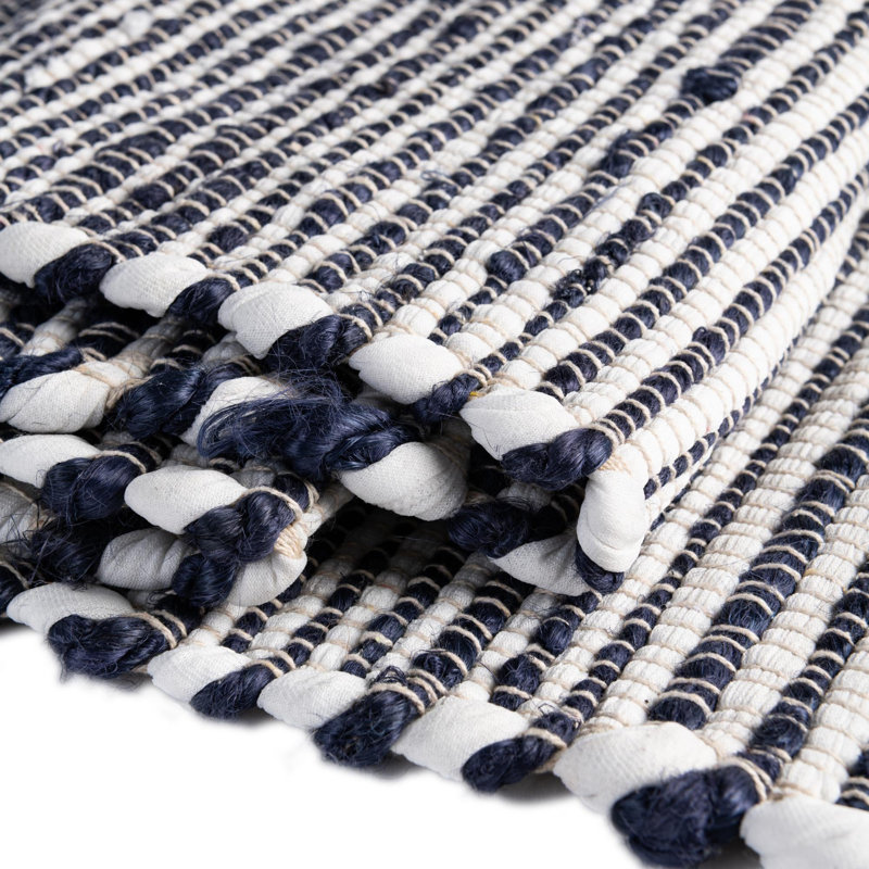 Isiahi Cotton Striped Indoor Rug, Rectangle 9' x 12'