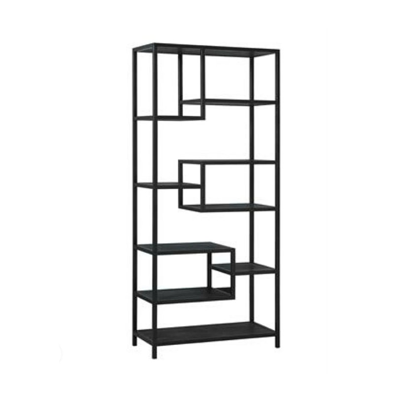 Brown Metal and Wood Etagere, Brown