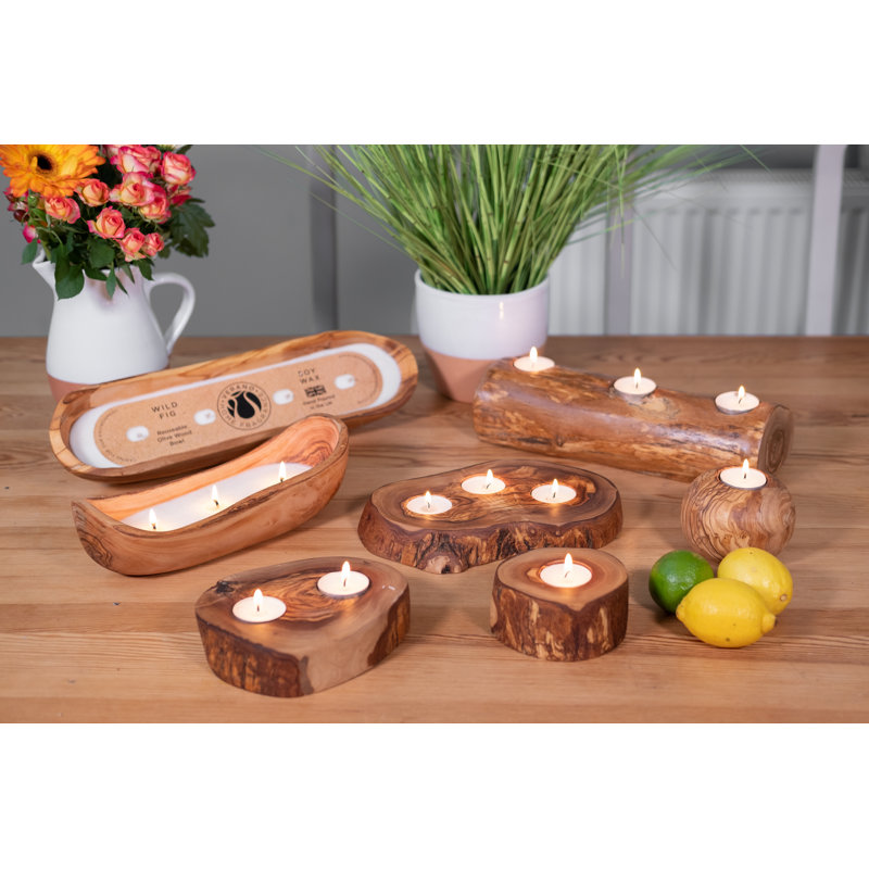 Mullenax Wood Tabletop / Centrepiece Tealight Holder
