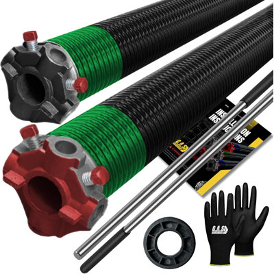 Garage Door Torsion Spring 243 x 2 x 30 with 1" Bushing, Gloves & Winding Bars – Min. 30,000 Cycles