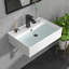 Lavabo de salle de bain mural encastré en céramique blanc avec trou pour robinet L 24 po x l 16 po