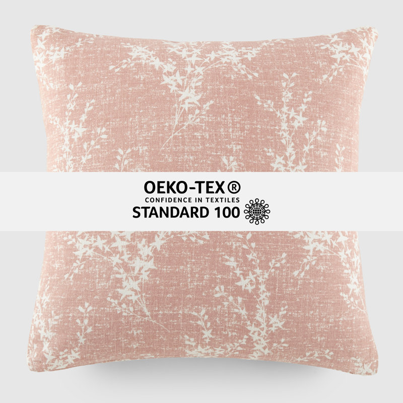 Willow Square Cotton Throw Pillow Set with Floral Patterns