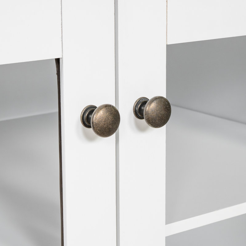 Blanc, moderne, bibliothèque de 83,4 po, éclairage à DEL, portes en verre transparent, tiroirs, utilisation dans la chambre à coucher