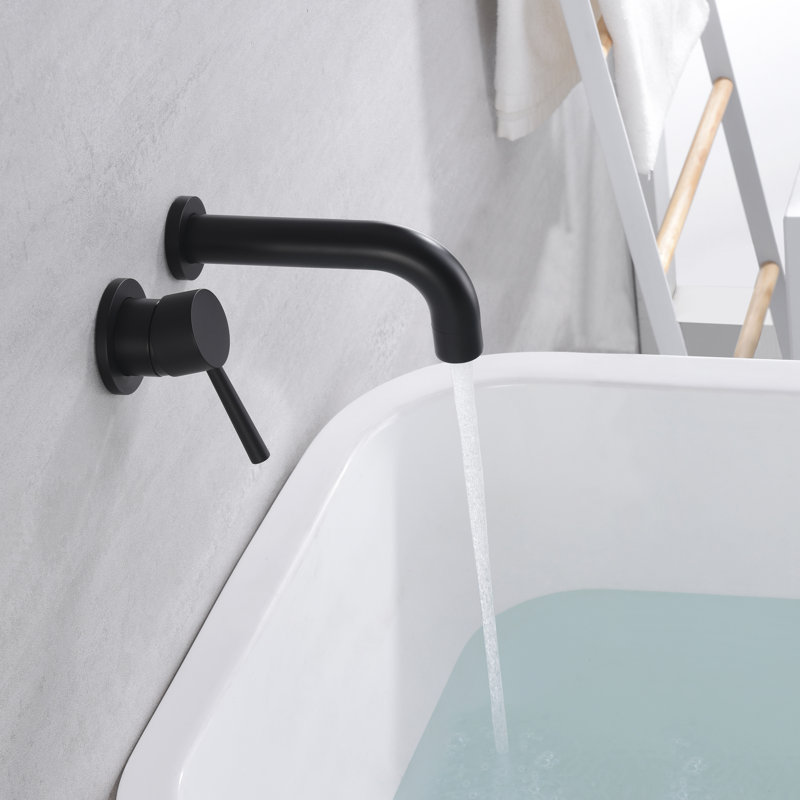 1 Handle Bathroom Bath Faucet, Matte Black