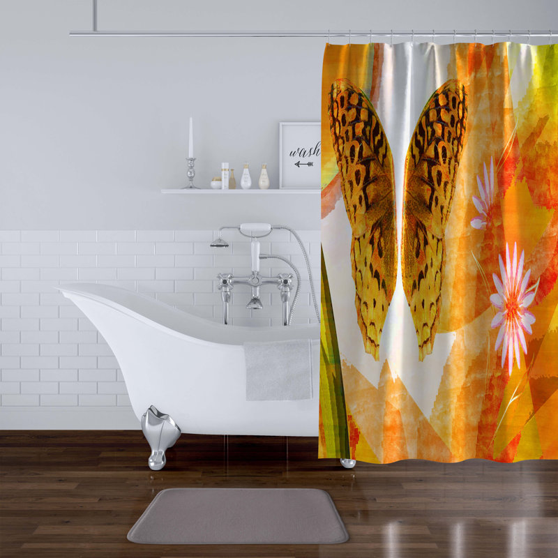 Rideau de douche simple à motif floral Drees, H 90 po x l 70 po