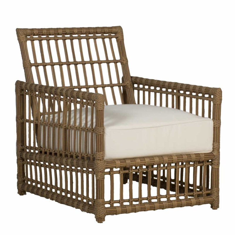 Newport Arm Chair with Cushions, Rollo Lace, Welt, Newport #66 Burlap