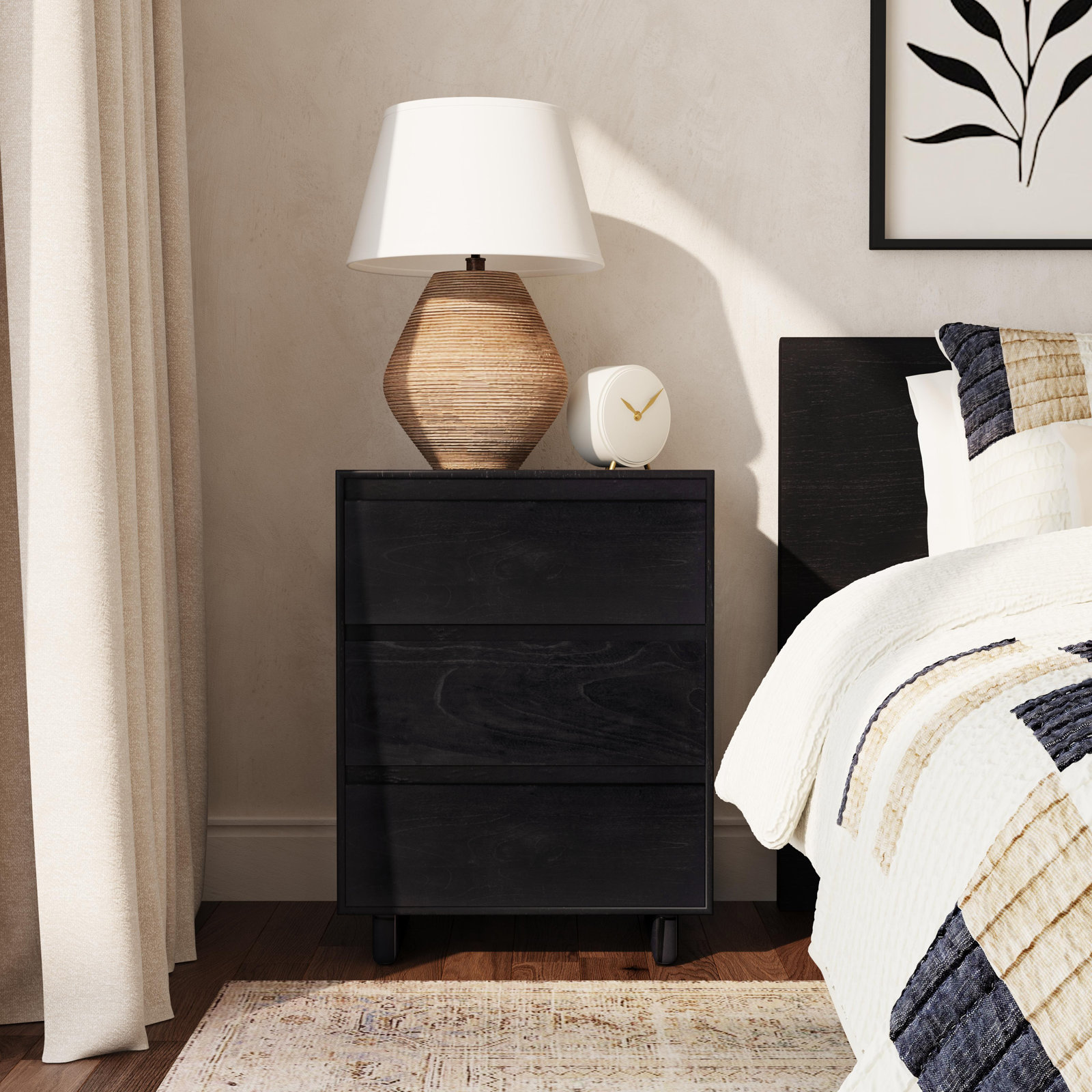 Soleil Nightstand, Black