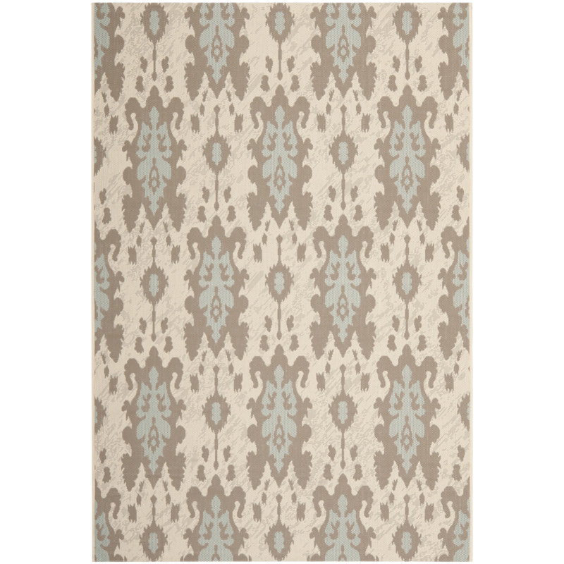 Tapis intérieur / extérieur beige Arneshia, Rectangle 4 pi x 5 pi 7 po