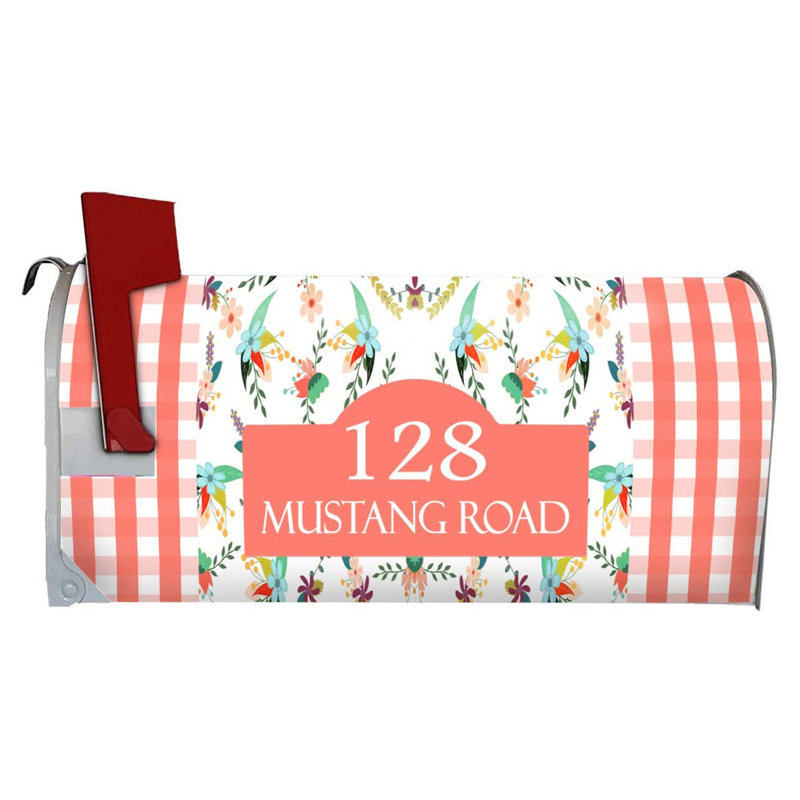 Couvre-boîte aux lettres à motif floral sur mesure, Mandarine