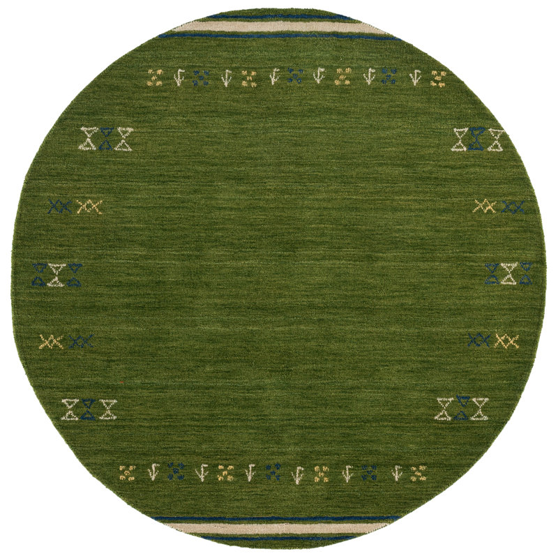 Himalaya Hand Loomed Wool Geometric Indoor Rug, 6'-0" x 6'-0" Round