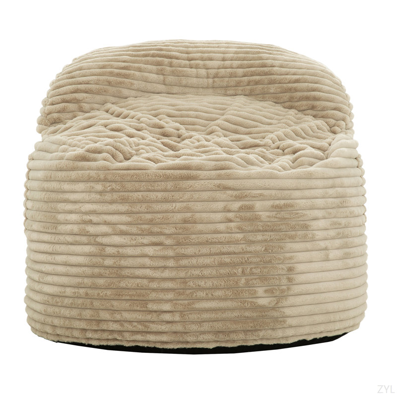 Convertible Memory Foam Bean Bag Chair, 2-In-1 Sofa Chair, Beige