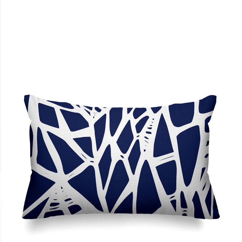 Coussin intérieur / extérieur Rodman Tribal Abstract, Bleu marine
