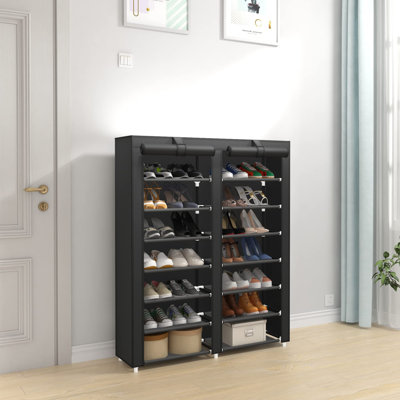 Range-chaussures à 7 niveaux avec housse anti-poussière