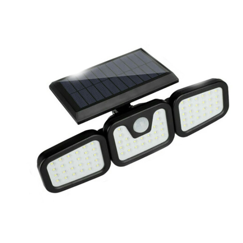 3 - Head LED Solar Powered Dusk to Dawn Outdoor Security Area Light with Motion Sensor