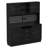 75" Stand Alone Kitchen Pantry with Spacious Countertops, 4 Glass Doors and 3 Drawers and Power Outlet-394970209