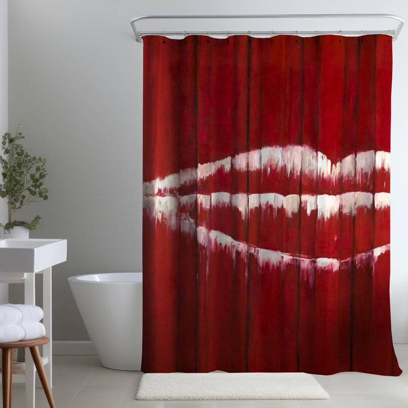 Abstract – Polyester Shower Curtain, Dye Sublimation Print, 71" W × 74" L