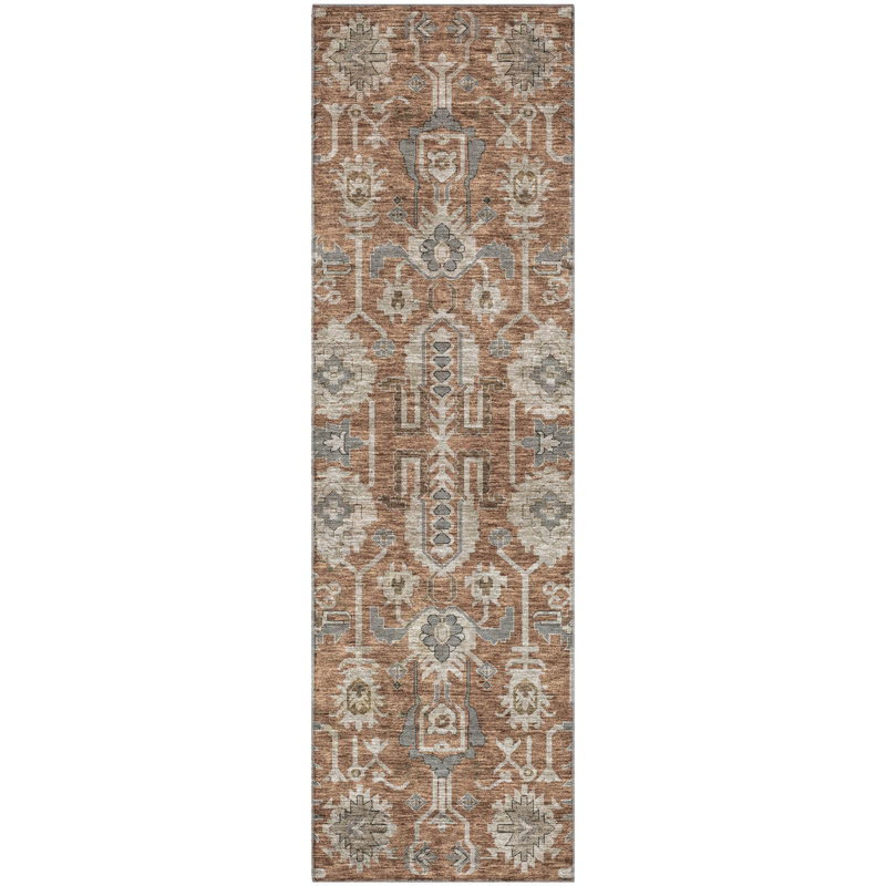 Premium Machine Washable Prisco Paprika Rug, Runner 2'3" x 7'6"
