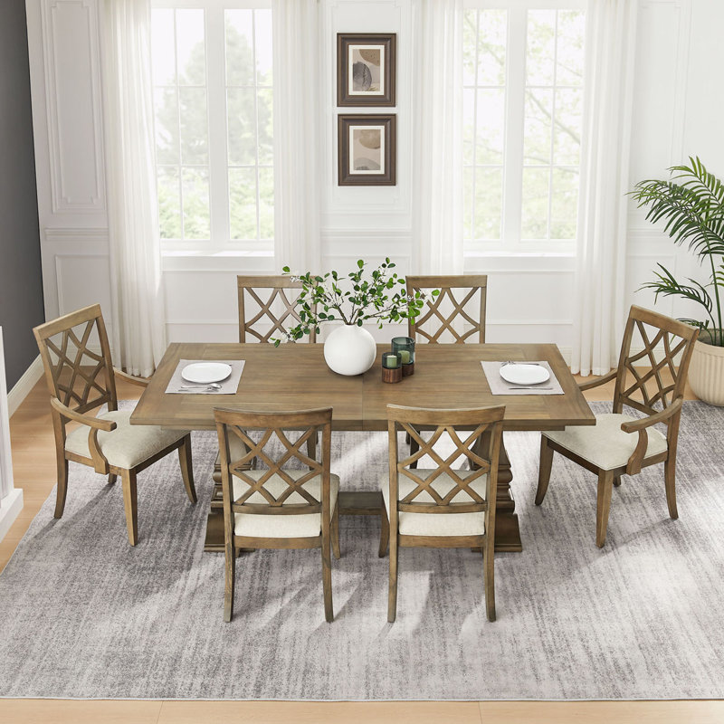 Ensemble de 2 chaises de salle à manger avec accoudoirs en bois, Chêne blanc