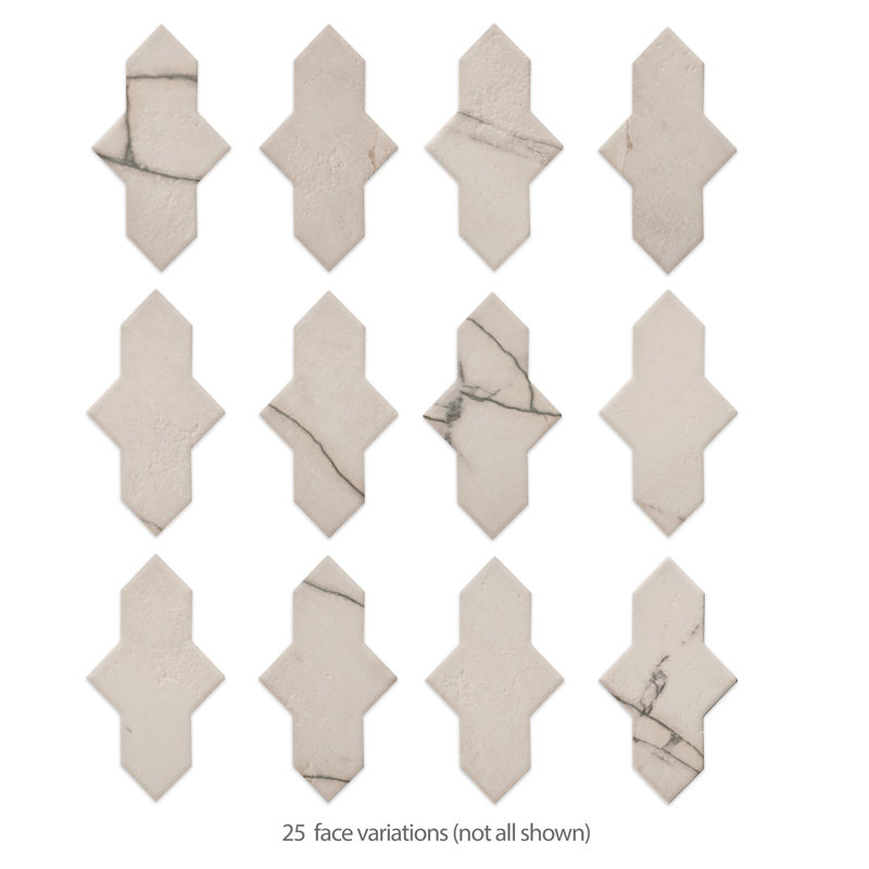 Istanbul Shield 2-3/8 In. X 8-1/4 In. Porcelain Floor And Wall Tile, White/Gray