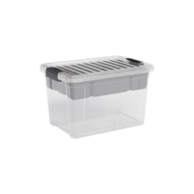  14.7 Qt. Clear Storage Bin with Lid, Plastic Organizing Storage Box for Home, 24 Pack