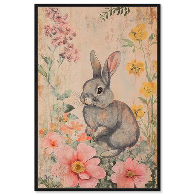 Floral Bunny Canvas Cute Animal Art by 