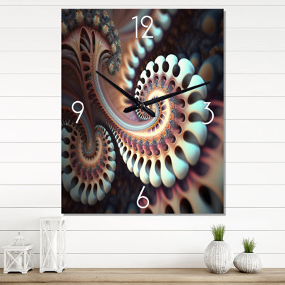 Pastel Fractal Infinity II - Horloges murales géométriques modernes